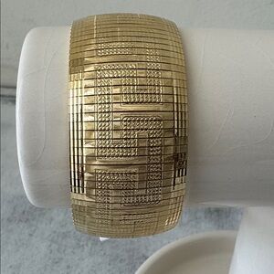 Mia Fiore Statement Dyadema 14k Gold Plated Bronze Wide Bracelet Italy